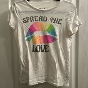 Chaser White Tee with Colorful Lips Design